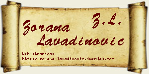 Zorana Lavadinović vizit kartica